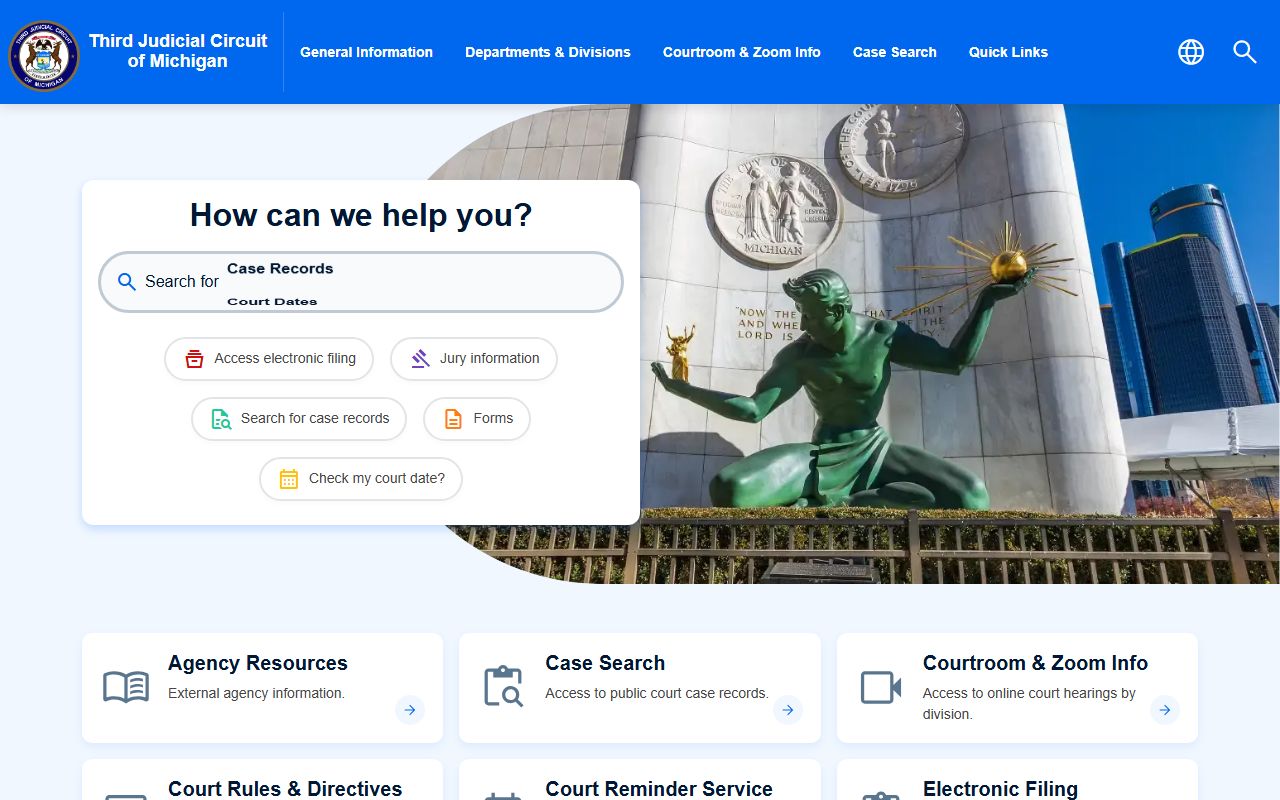 Detroit Third Judicial Circuit Court dissolution of marriage case search