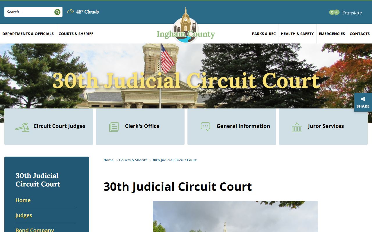 Lansing dissolution of marriage Ingham County 30th Circuit Court