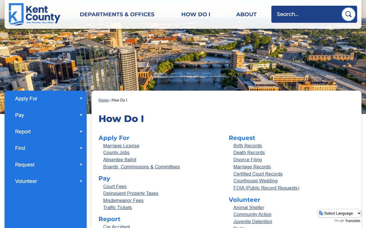 Wyoming dissolution of marriage Kent County online services case search portal